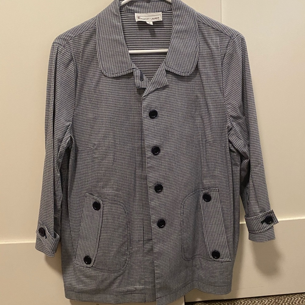 Elliot Lauren blue & white jacket. Size 8